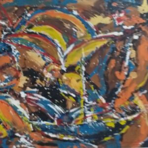 Pintado em Acrílico com Pincel e Espátula
